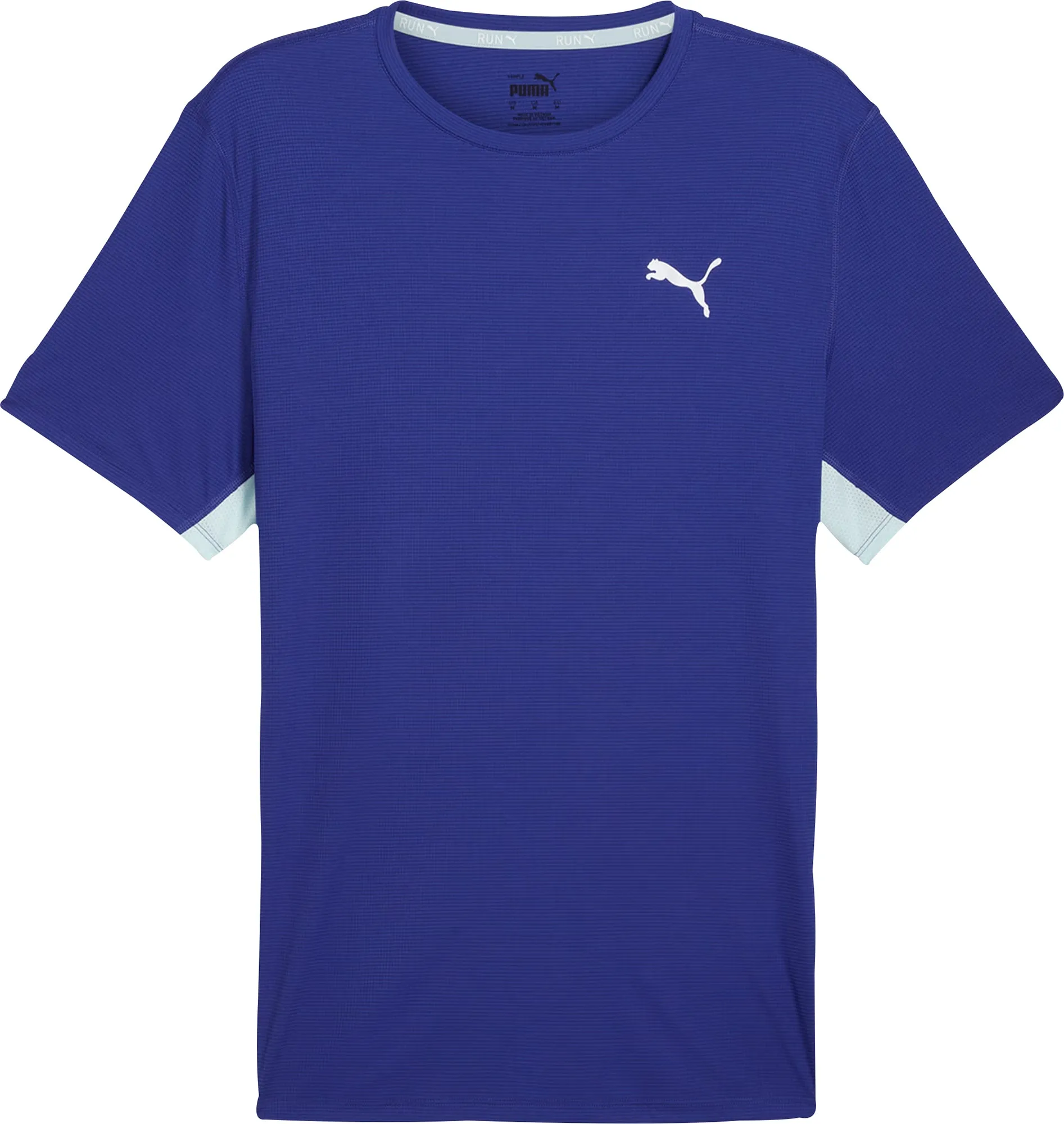 Puma Run Favourite Short Sleeve Mens Running Top - Blue Relaxed and Comfy