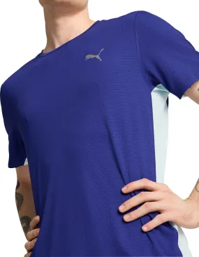 Active Trend Look Puma Run Favourite Short Sleeve Mens Running Top - Blue