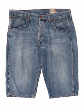 Earth Tones Temperature Regulating Material WRANGLER Mens Denim Shorts W36 Large  Blue