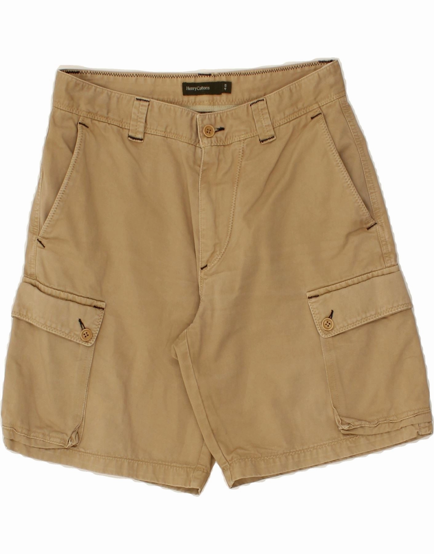 Durable Material HENRY COTTONS Mens Cargo Shorts IT 48 Medium W30 Beige Cotton