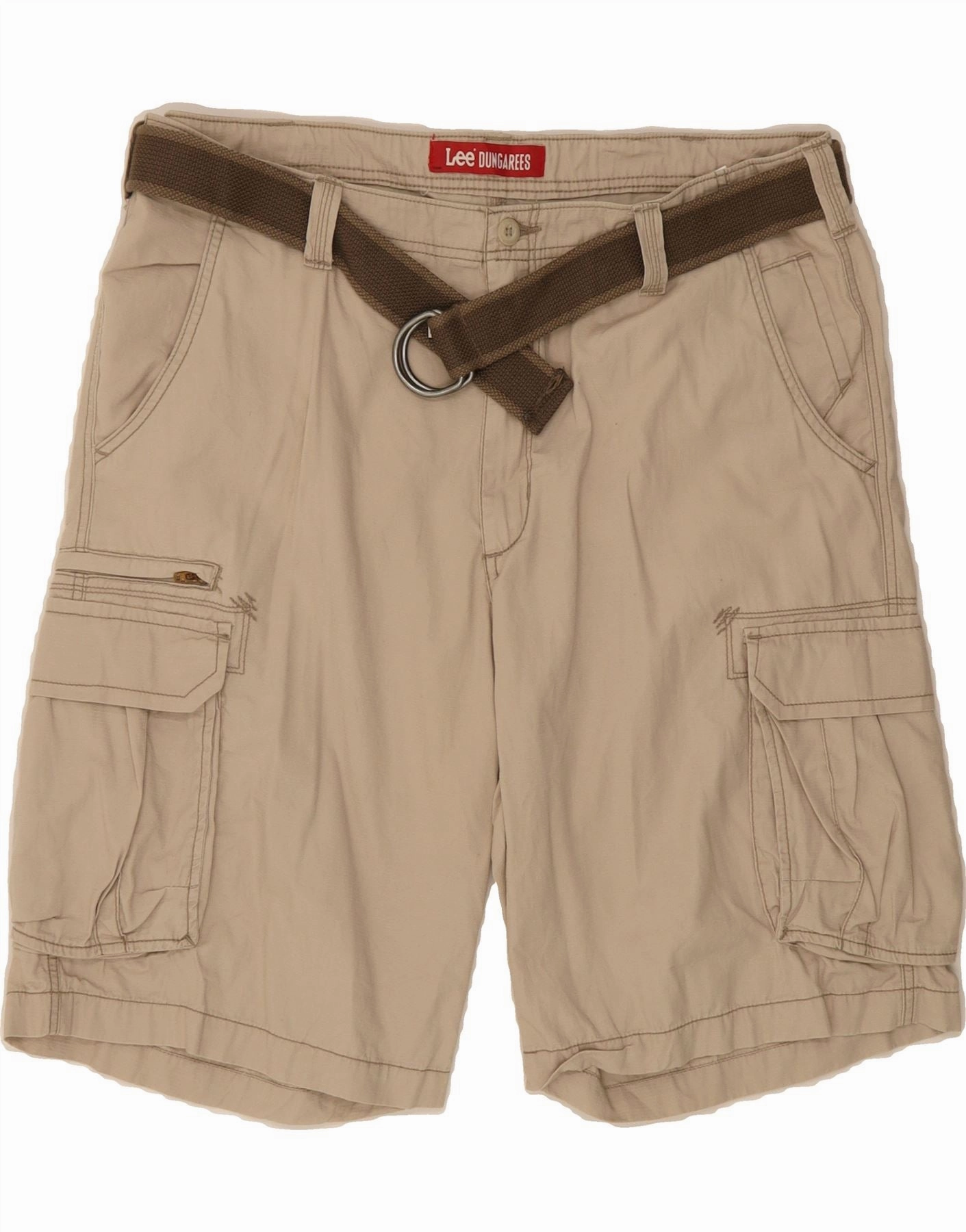 LEE Mens Dungarees Cargo Shorts  W40 XL Beige Cotton All Day Flex Fit Urban Style