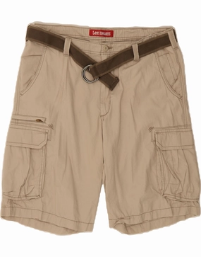 LEE Mens Dungarees Cargo Shorts  W40 XL Beige Cotton All Day Flex Fit Urban Style