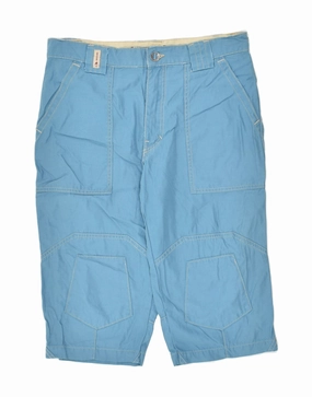 AMERICANINO Mens Bermuda Shorts IT 46 Small W29 L17 Blue Cotton Abrasion Defying Knee Patches beach shorts
