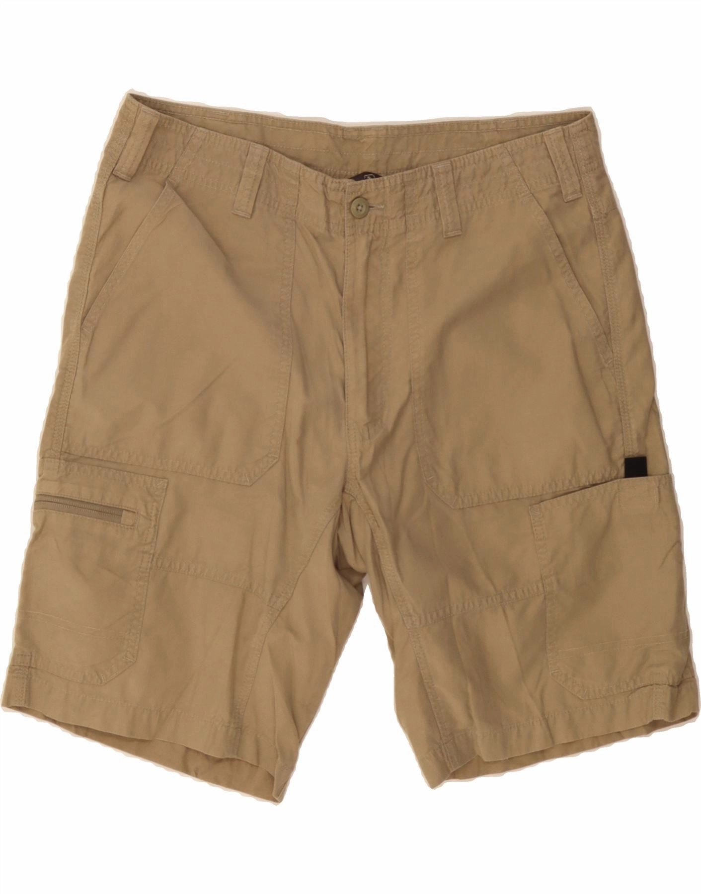 EDDIE BAUER Mens Cargo Shorts W36 Large Beige Cotton Clean Fit Soft Waistband