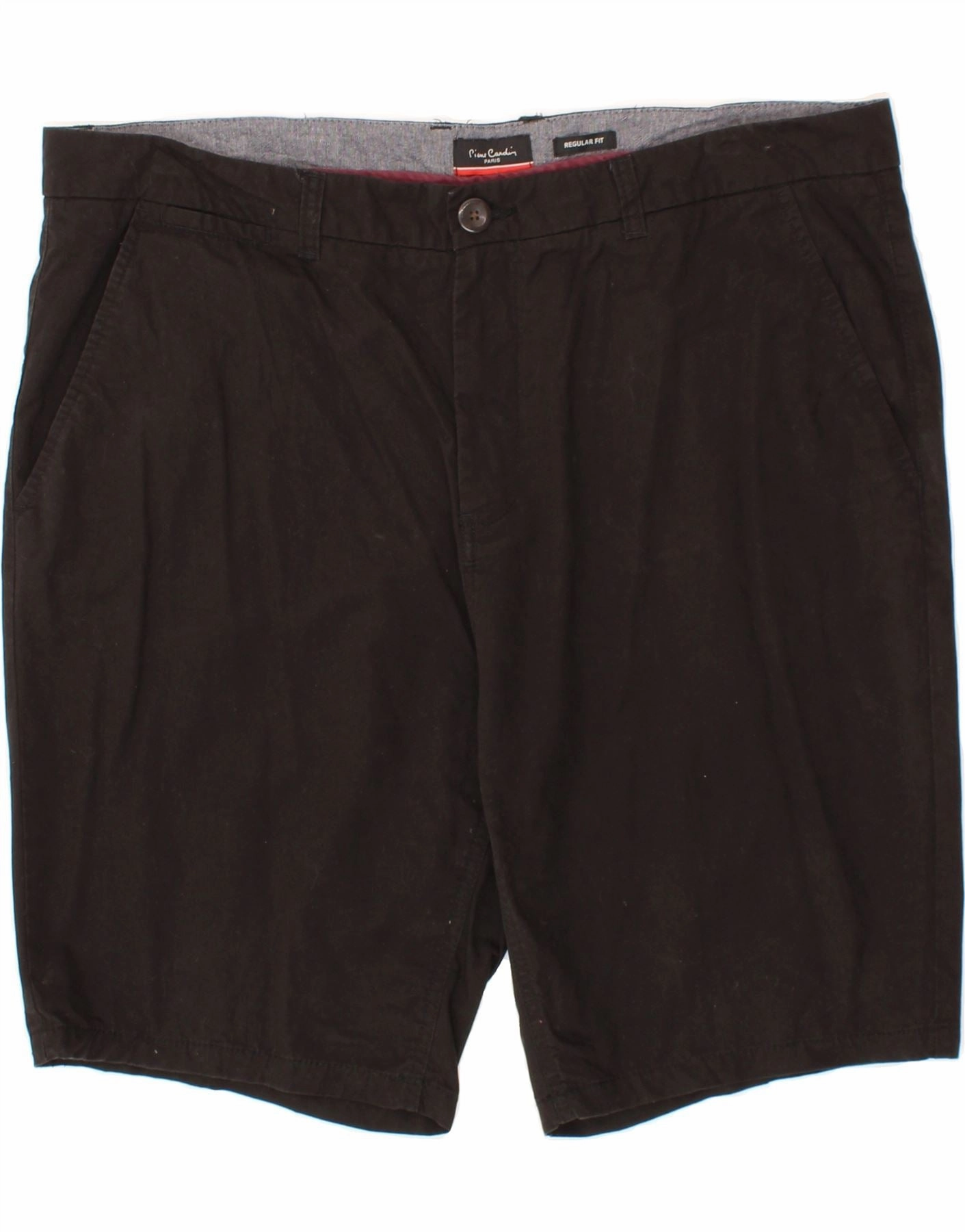 PIERRE CARDIN Mens Regular Fit Chino Shorts 2XL W42  Black Cotton camping clothing