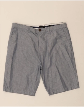 PIERRE CARDIN Mens Regular Fit Chino Shorts Medium W34  Blue Cotton Wrinkle-Resistant