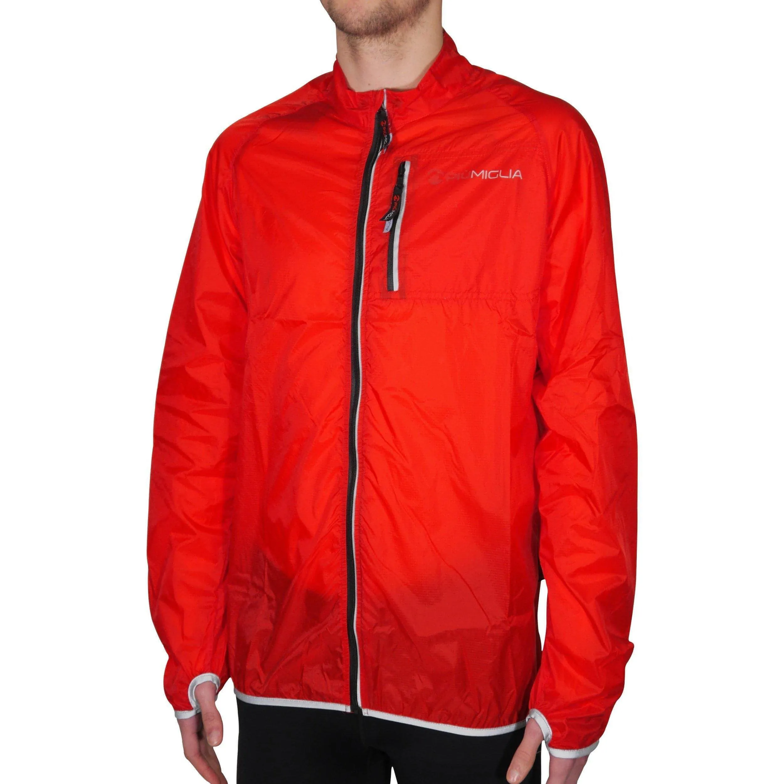Heat Regulating Technology Base Layer Piu Miglia Rimini Mens Cycling Rain Jacket - Red