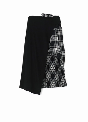 Flexible Performance PLAID ASYMMETRIC PLEATED SKIRT