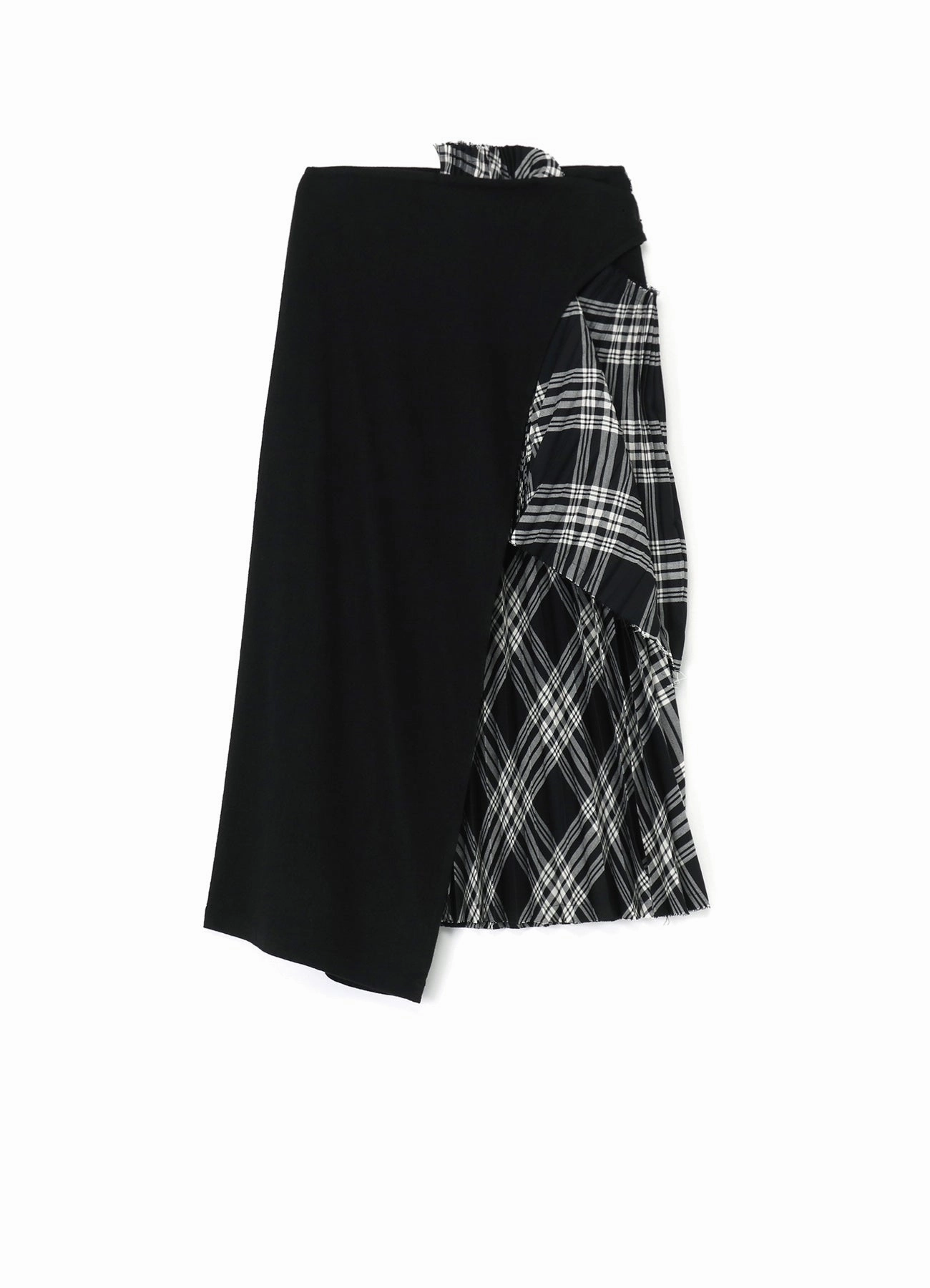 Flexible Performance PLAID ASYMMETRIC PLEATED SKIRT