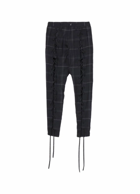 PLAID LACE-UP PANTS Effortless Comfort Form Fit Comfort