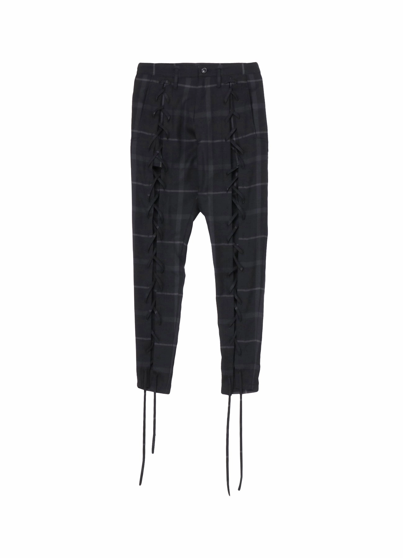 PLAID LACE-UP PANTS Effortless Comfort Form Fit Comfort