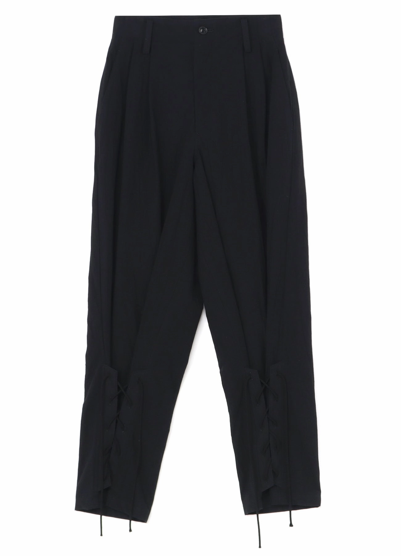 Fashion Layer PLAIN WEAVE DENIM LACE UP HEM PANTS