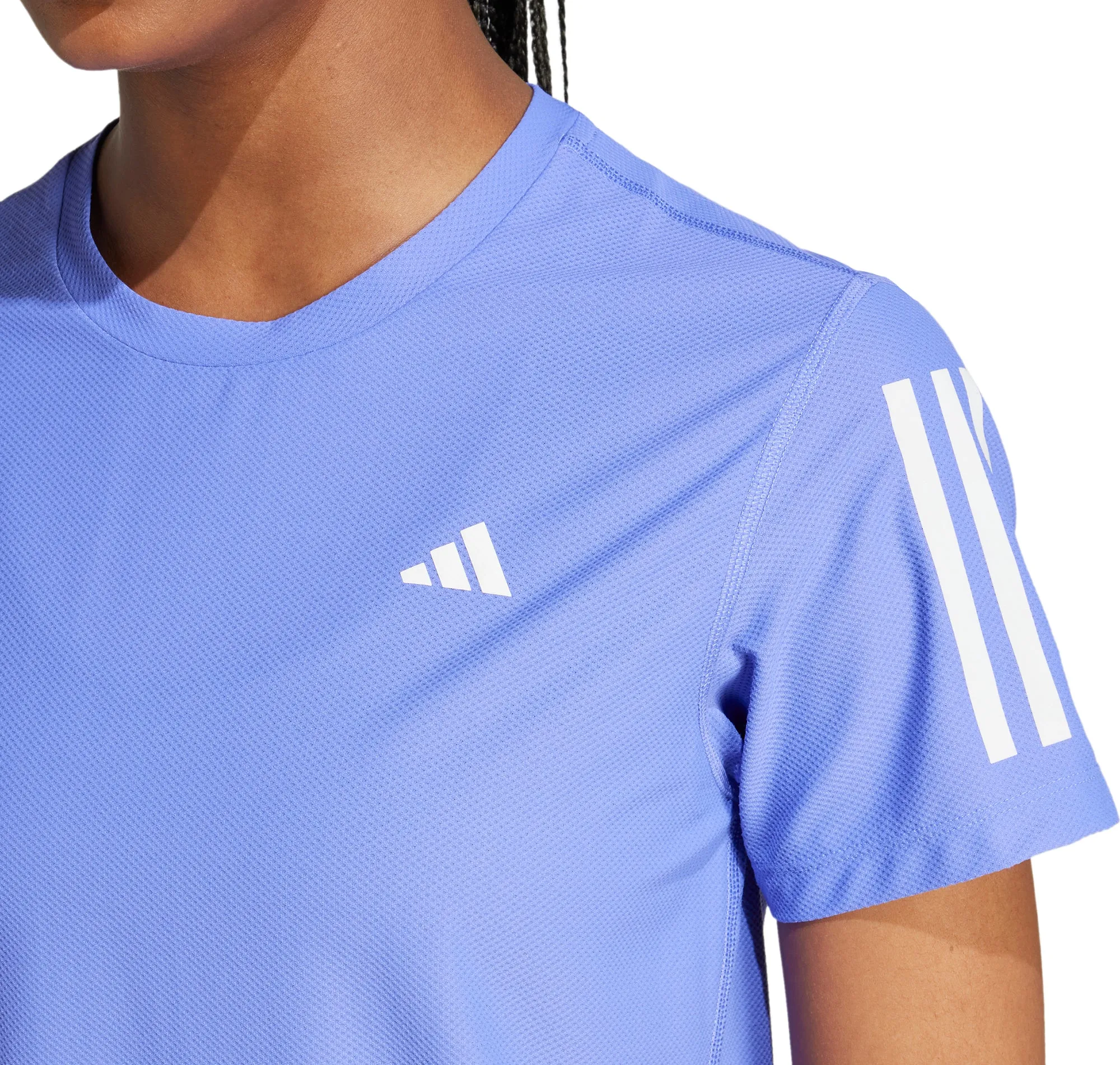 adidas Own The Run Short Sleeve Womens Running Top - Blue Classic Smart