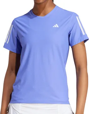 Cozy and Comfortable adidas Own The Run Short Sleeve Womens Running Top - Blue