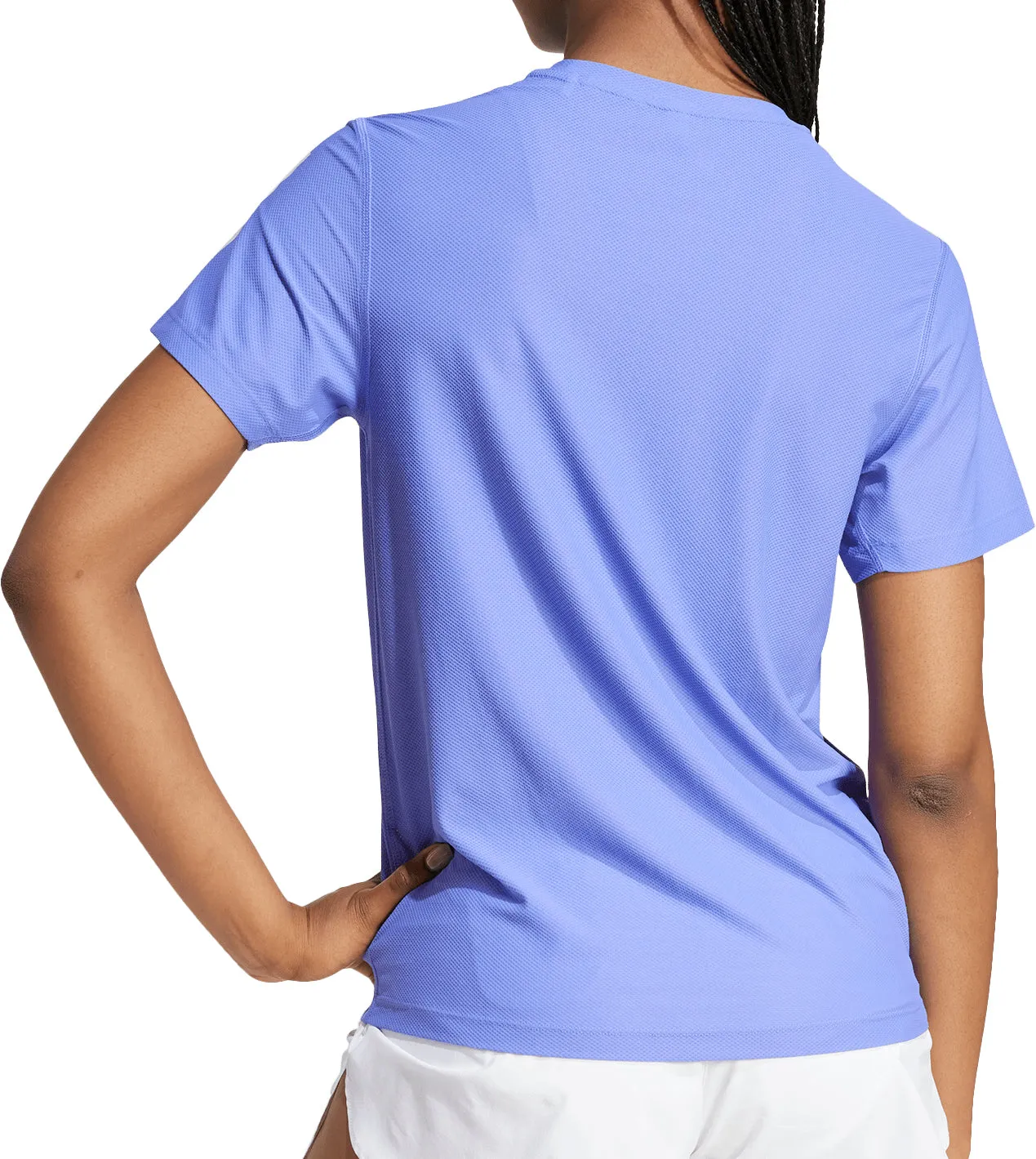 adidas Own The Run Short Sleeve Womens Running Top - Blue Thermoregulating Fabric