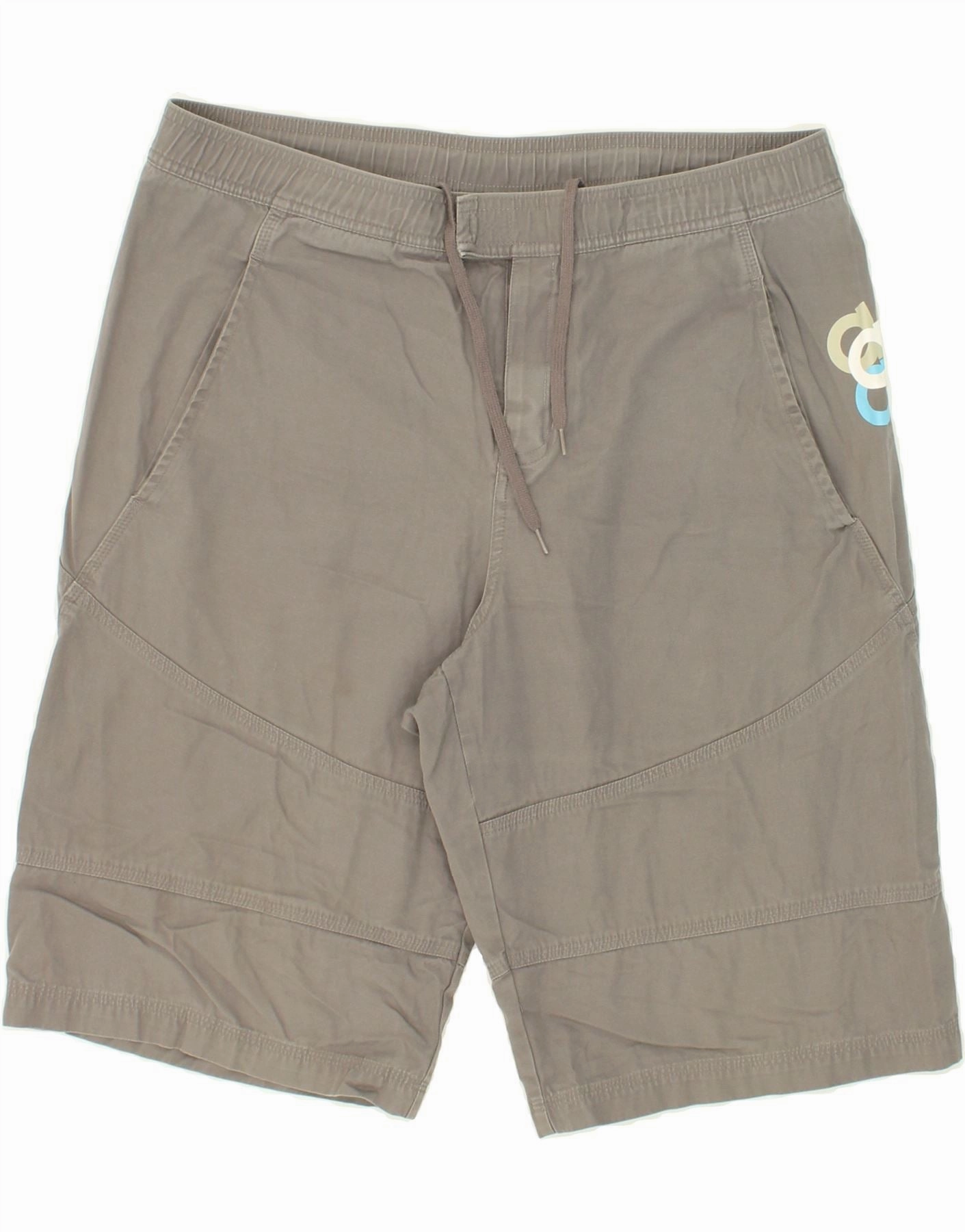 All Weather Fit ADIDAS Mens Graphic Chino Shorts Medium W36  Grey Cotton