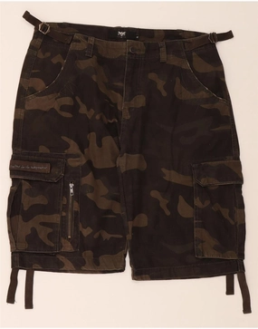 VINTAGE Mens Cargo Shorts XL W38  Brown Camouflage Cotton Relaxed Vibe