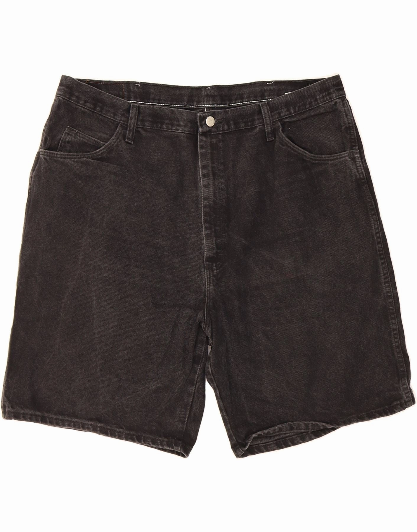 Anti Static Finish WRANGLER Mens Denim Shorts W42 2XL Black Cotton
