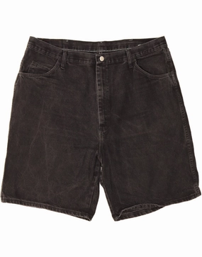 Anti Static Finish WRANGLER Mens Denim Shorts W42 2XL Black Cotton