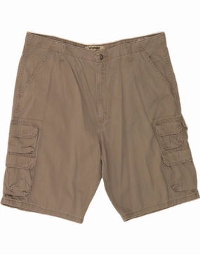 WRANGLER Mens Cargo Shorts W40 XL Beige Cotton Chill Mode Rubberized Grip Waistband