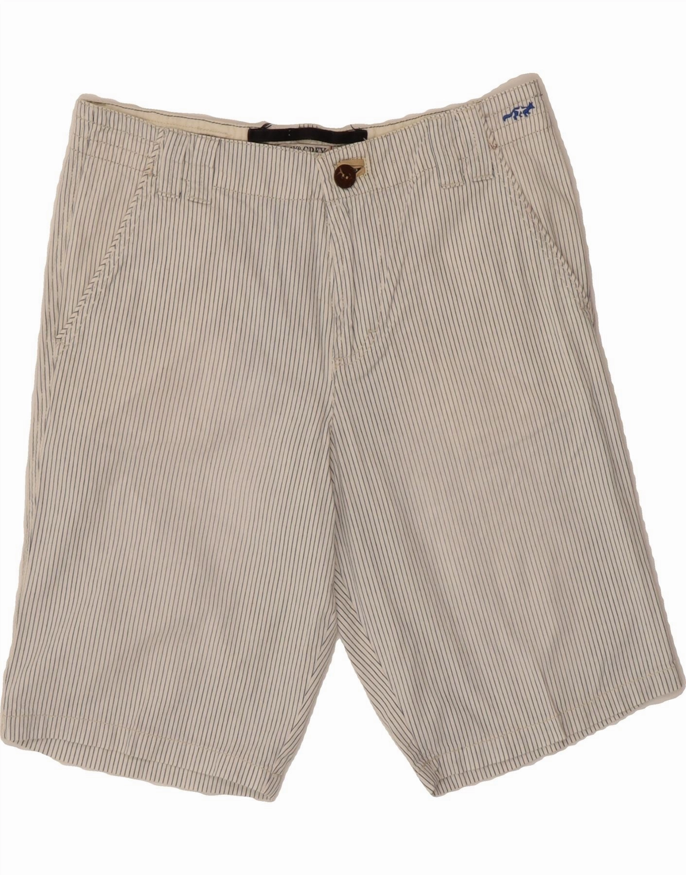 Tailored Fit PLAYLIFE Mens Chino Shorts IT 50 Large W34 White Pinstripe Cotton