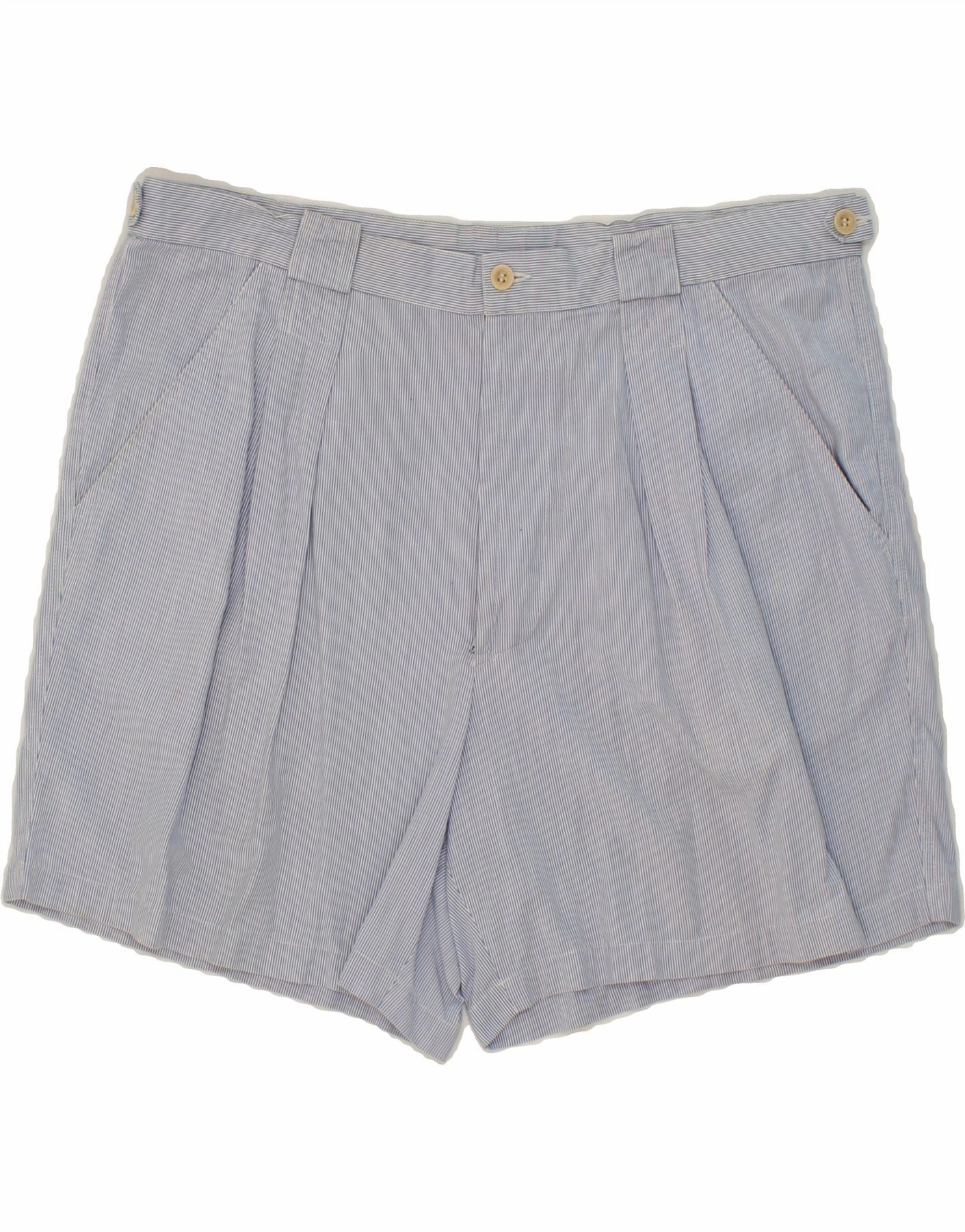 OURAGAN Mens Pegged Chino Shorts W38 XL Blue Pinstripe Cotton ethical fashion