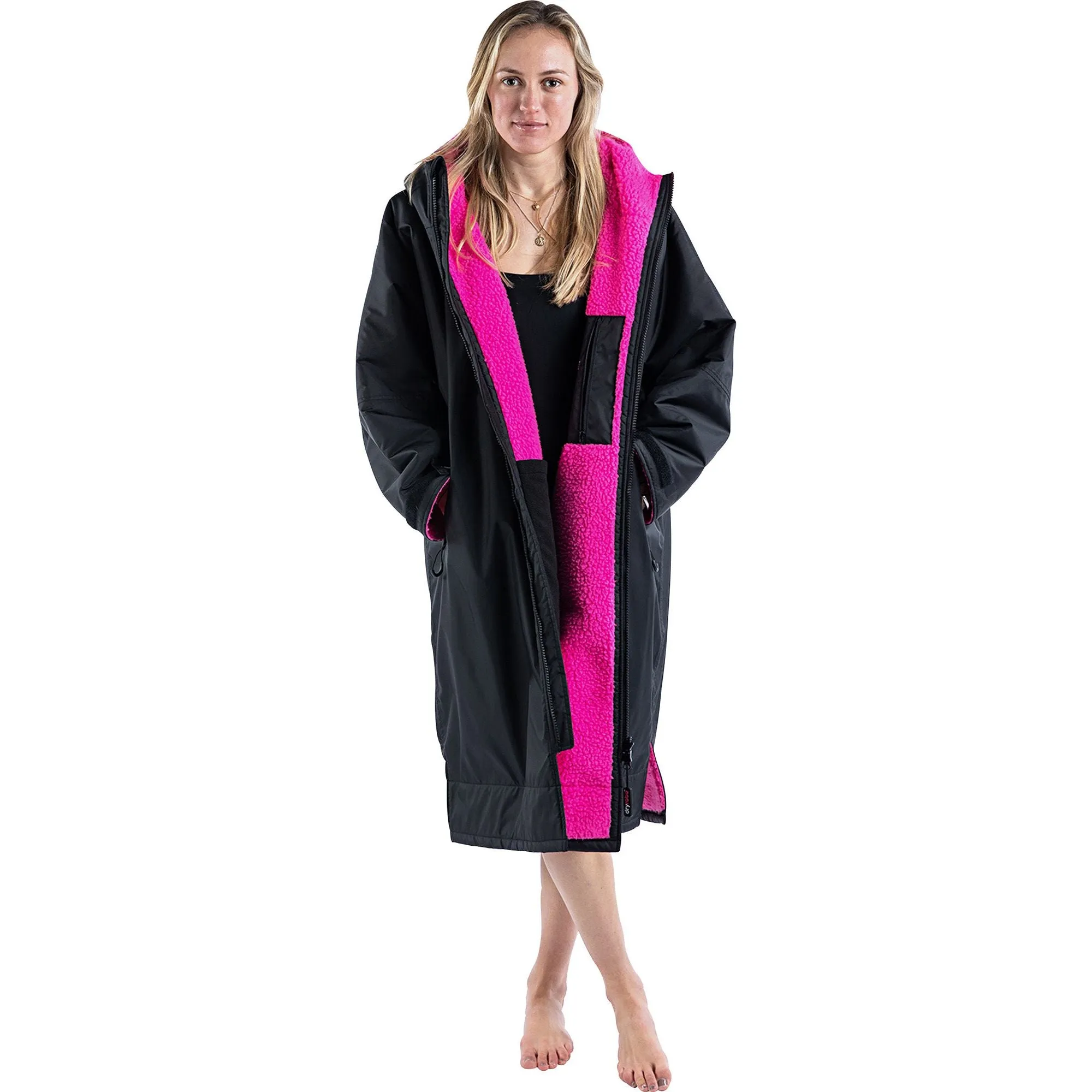 Dryrobe Advance Long Sleeve Changing Robe - Pink Versatile Layering