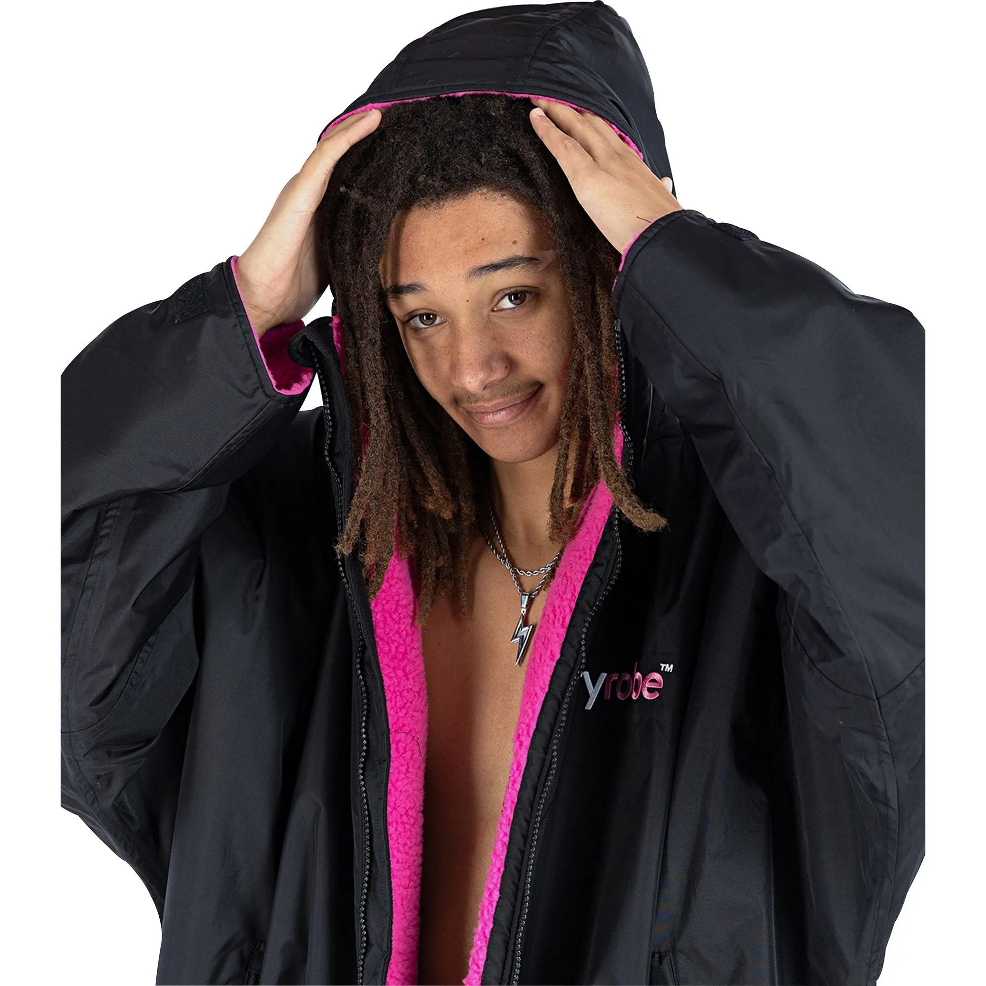 Dryrobe Advance Long Sleeve Changing Robe - Pink HighWaisted Design
