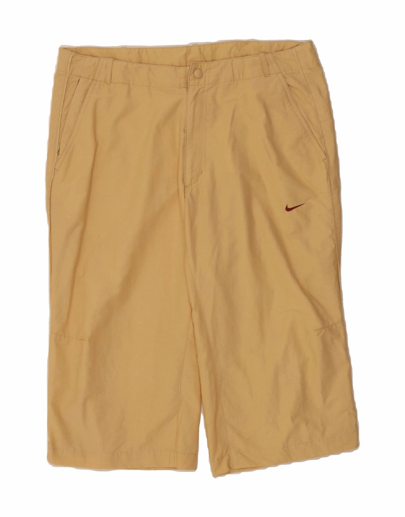 Water Repellent Finish NIKE Mens Bermuda Shorts Medium W35 Yellow Cotton