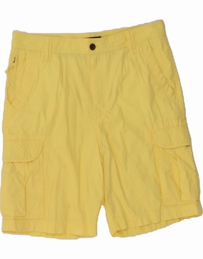 CHAPS Mens Cargo Shorts W34 Large  Yellow Cotton Abrasion Resistant Fabric