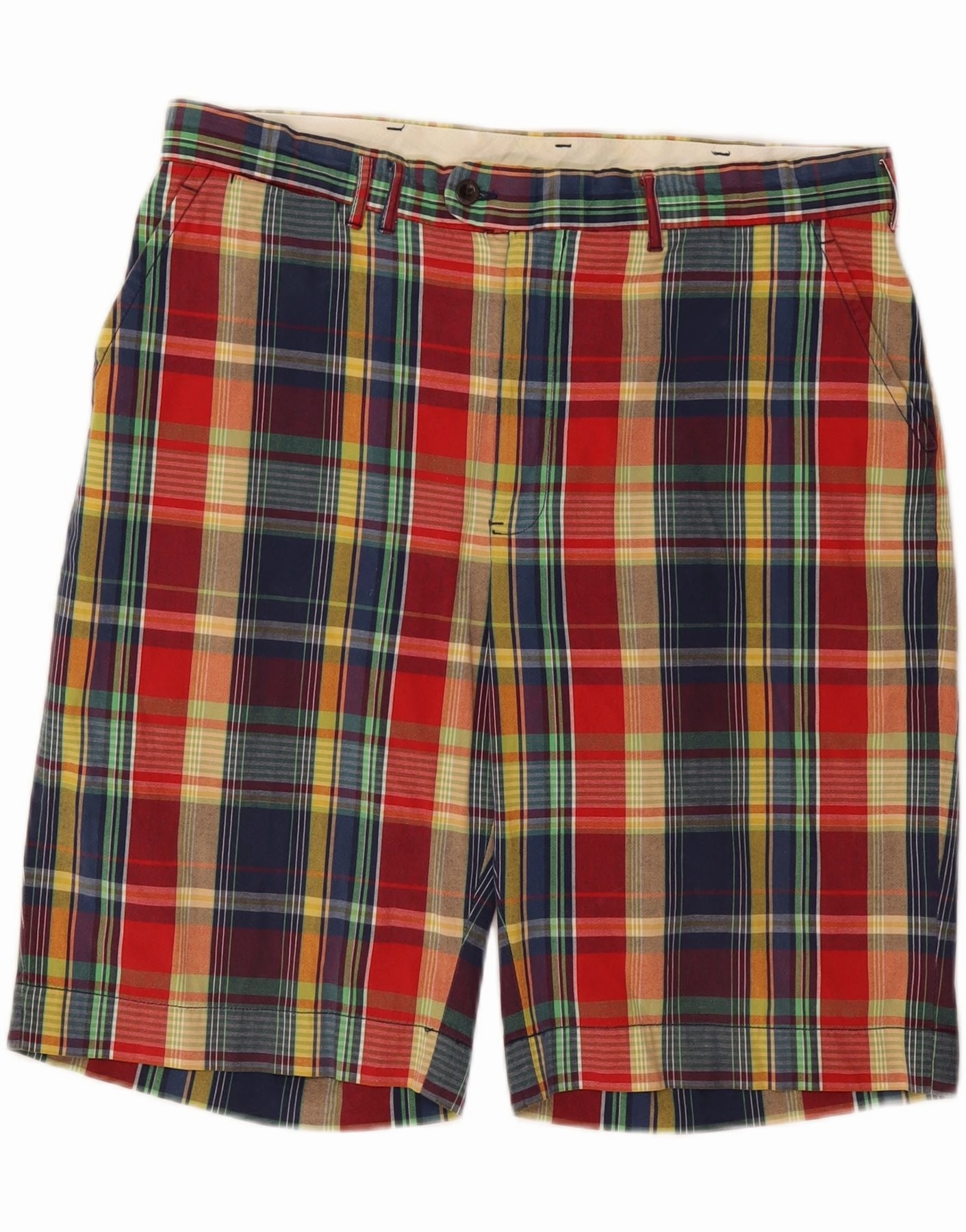 Relax Fit Comfort agriculture industry POLO RALPH LAUREN Mens Chino Shorts W35 Large  Multicoloured Check Cotton