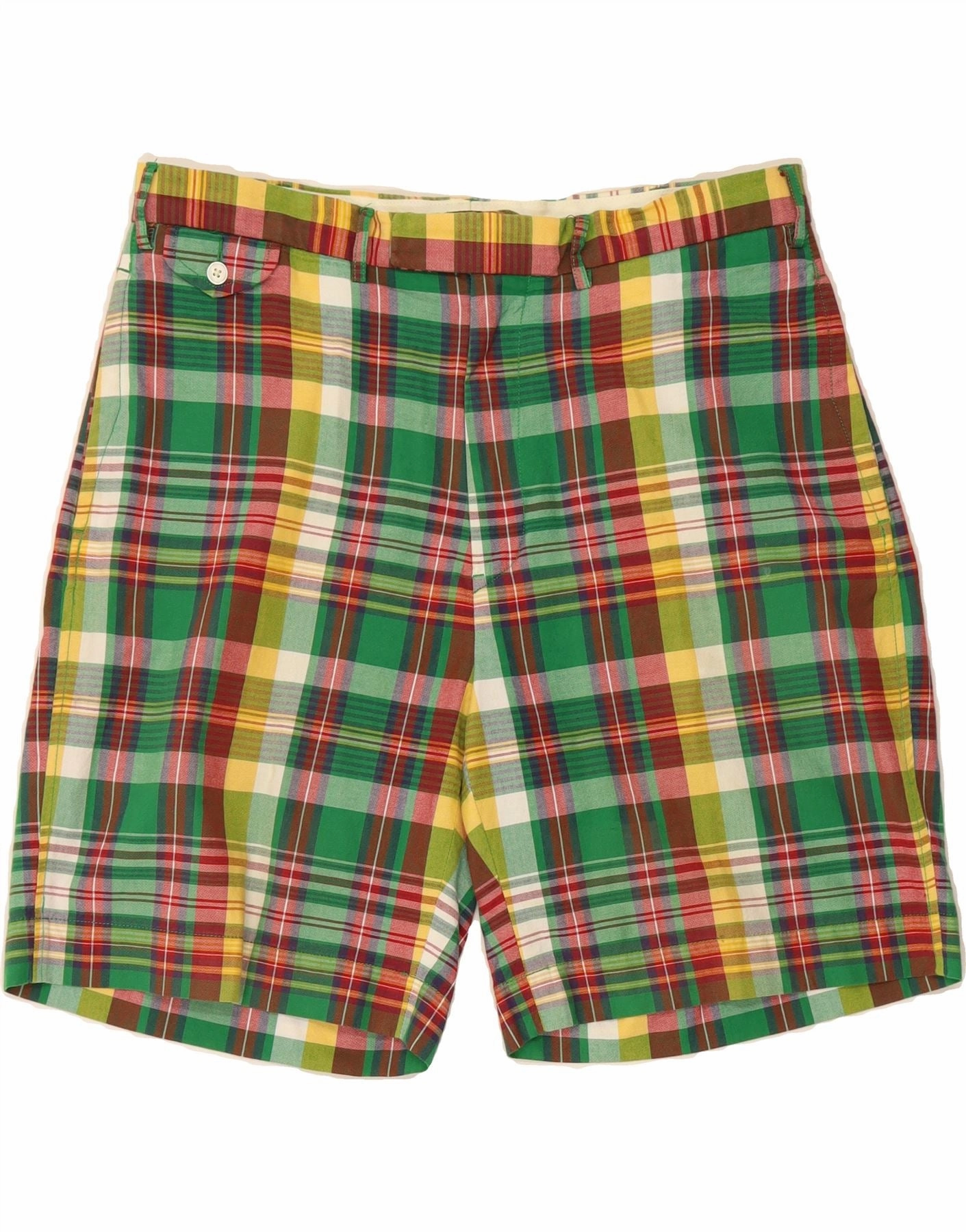 Antibacterial POLO RALPH LAUREN Mens Chino Shorts W36 Large  Multicoloured Check Cotton
