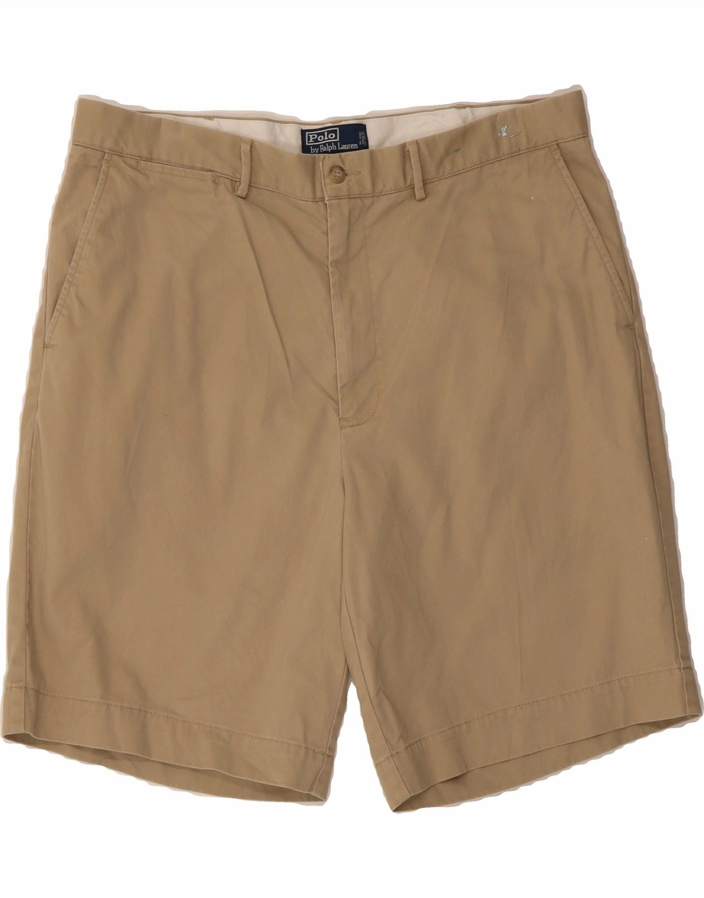 High Rise Waist Performance Wear POLO RALPH LAUREN Mens Chino Shorts W38 XL Beige Cotton