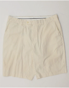 POLO RALPH LAUREN Mens Chino Shorts W38 XL Off White Pinstripe Cotton Casual Fit Wear Comfort Layer Wear
