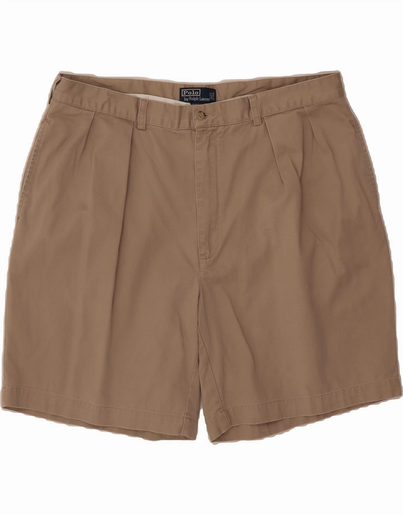 POLO RALPH LAUREN Mens Tyler Chino Shorts W42 2XL Beige Cotton Body Contouring Chafe Resistant Edges