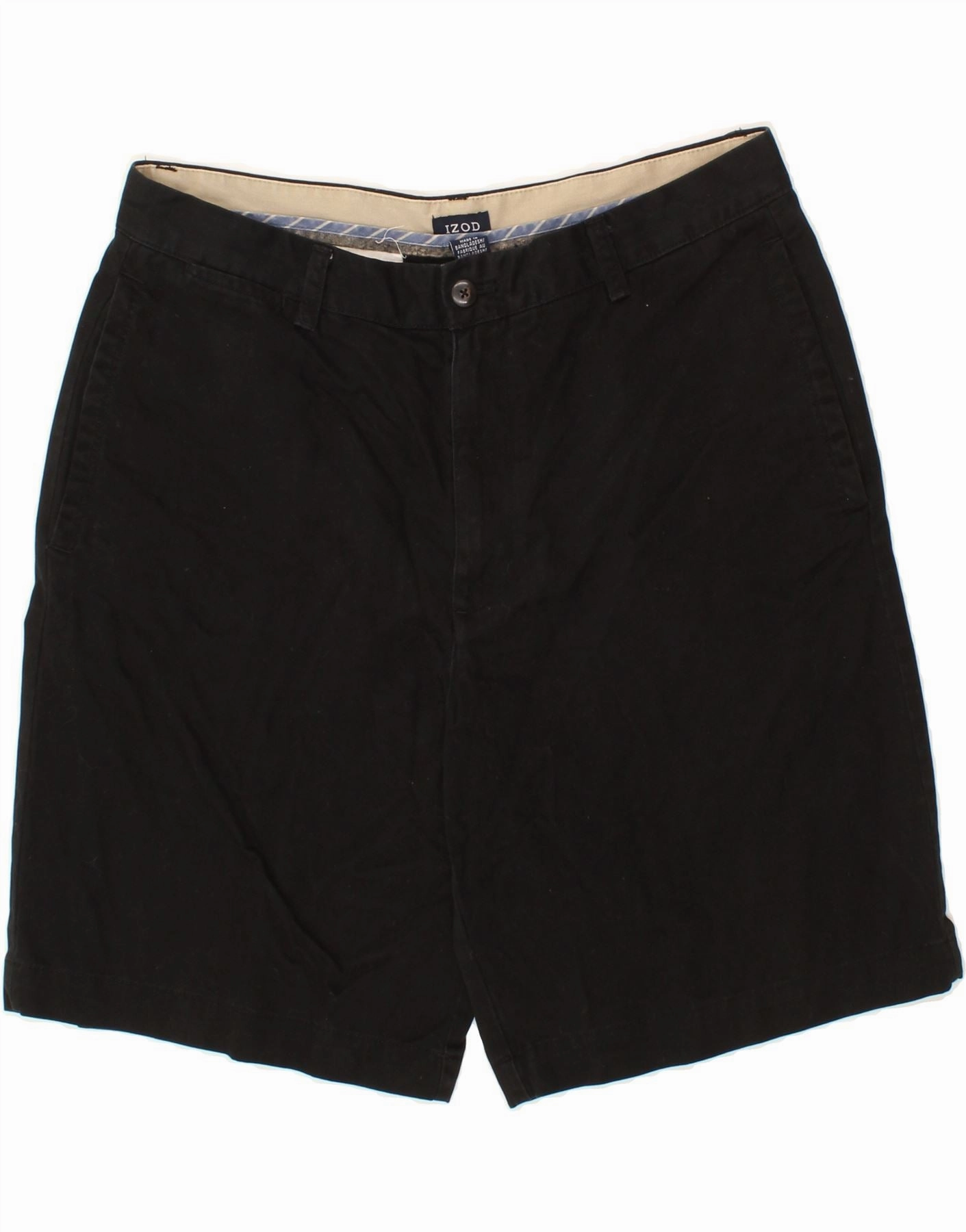 Cool Design Sport Mood IZOD Mens Chino Shorts  W36 Large  Black Cotton