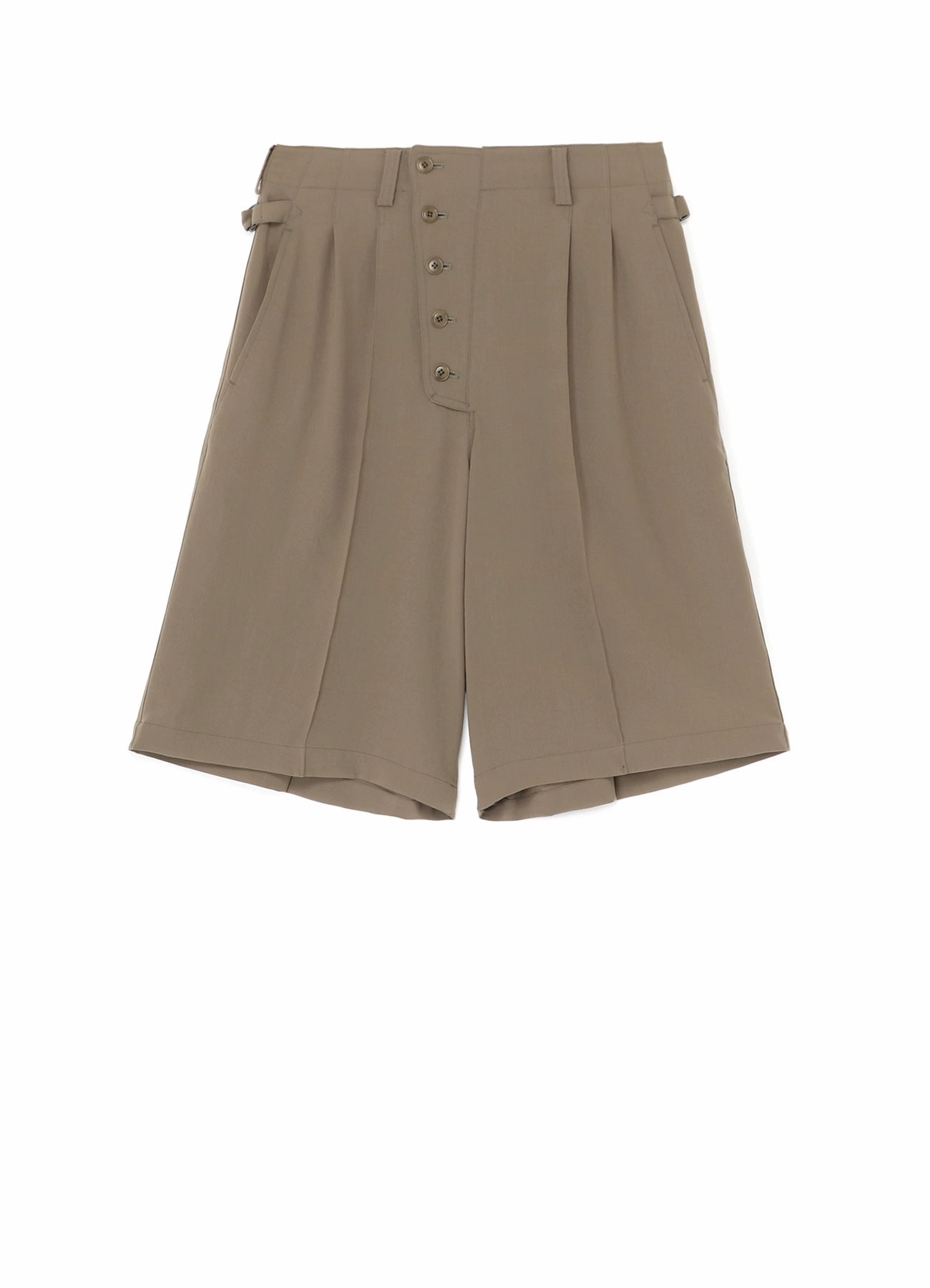 Stretchable Fit Flowy legs POLYESTER WASHER TWILL BUTTON-UP SHORTS