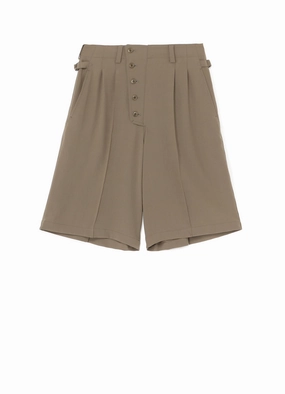 Stretchable Fit Flowy legs POLYESTER WASHER TWILL BUTTON-UP SHORTS