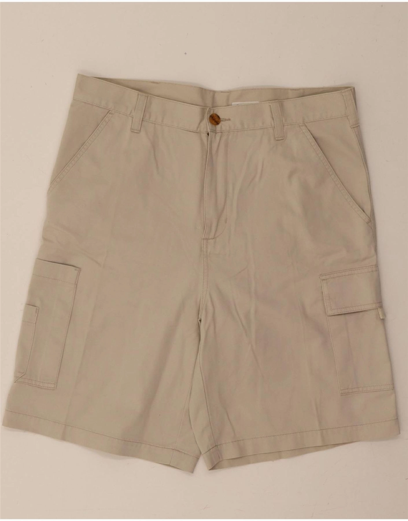 WideLegOpening PORT LOUIS Mens Cargo Shorts W34 Large Beige