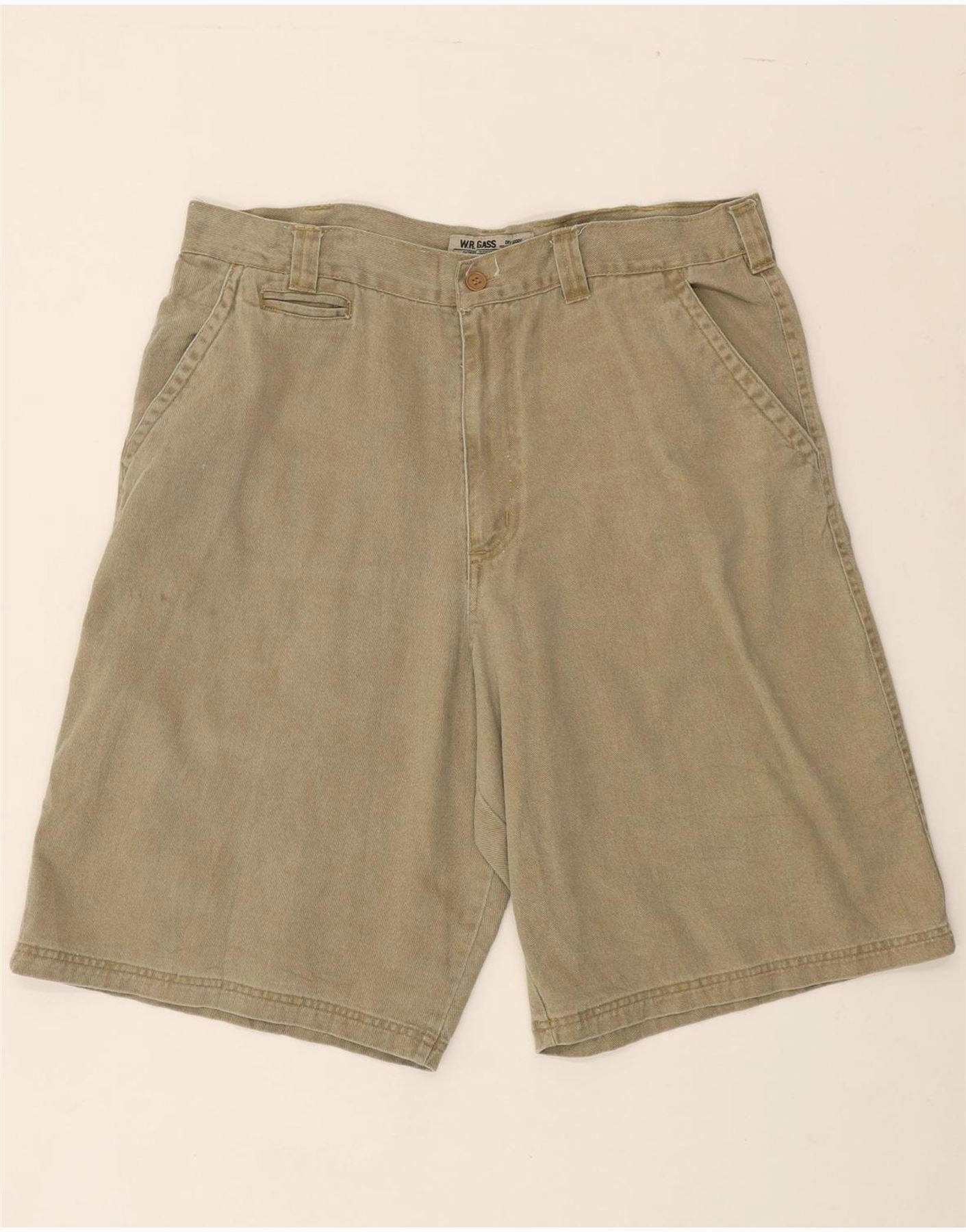 Moisture Wicking Material W.R. GASS Mens Chino Shorts W40 XL Green Cotton