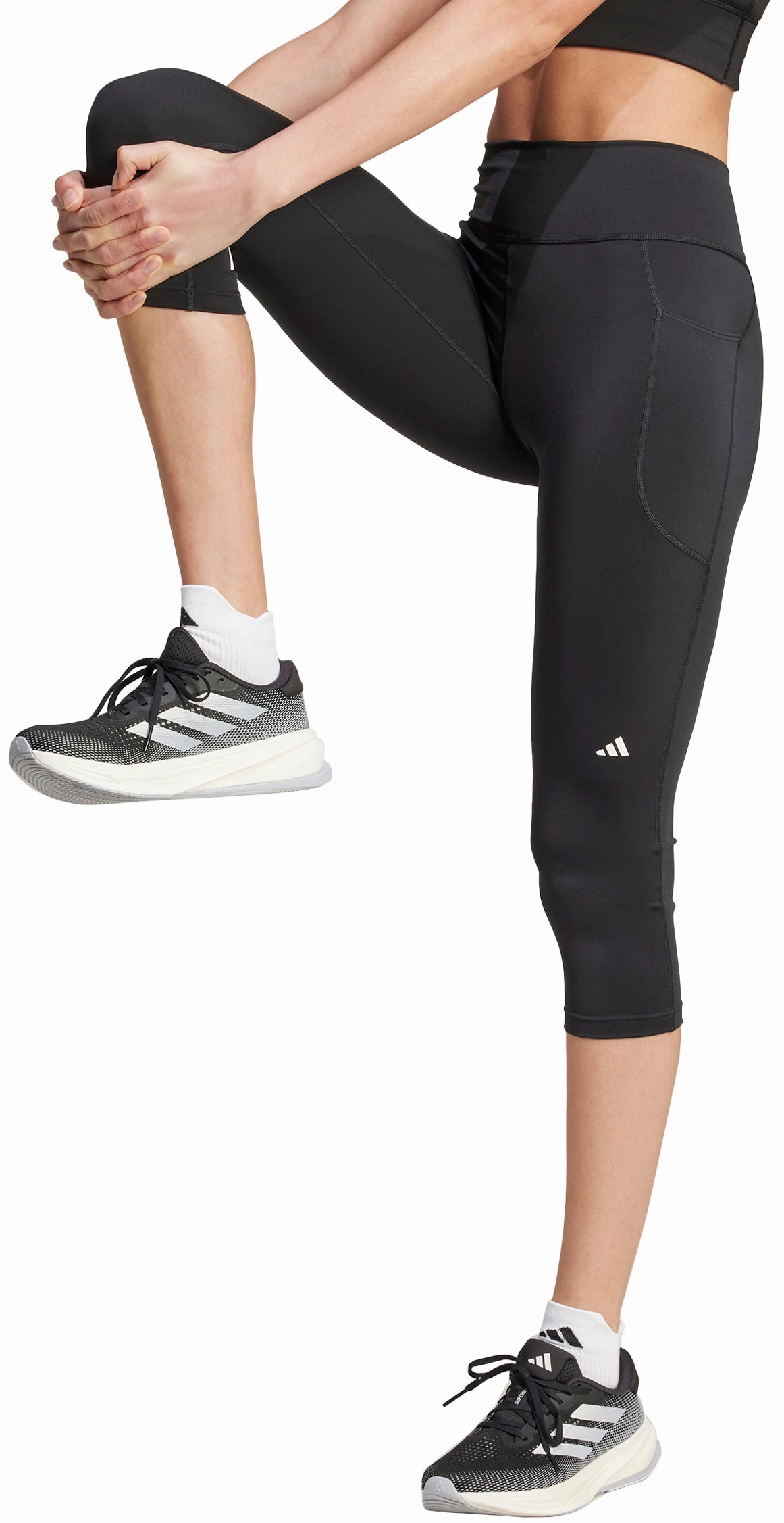 Comfort Seeker Home Lounge Cozy Comfort adidas DailyRun Womens 3/4 Capri Running Tights - Black