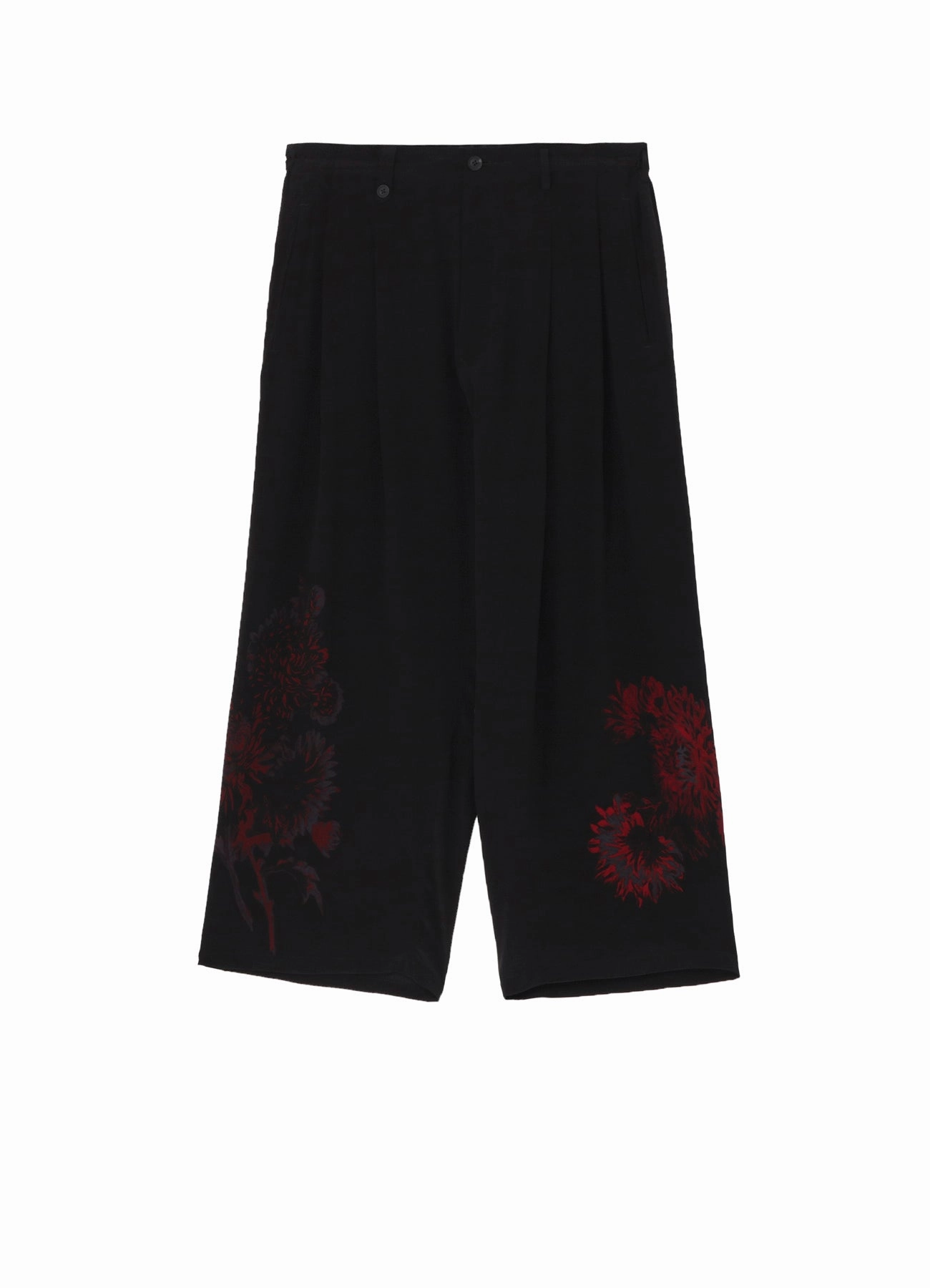 Universal Fit System Stretch Ready ??PIECE UNIQUE/AOYAMA??RED FLOWER PRINTED WIDE PANTS