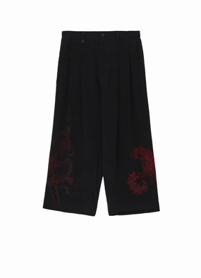Universal Fit System Stretch Ready ??PIECE UNIQUE/AOYAMA??RED FLOWER PRINTED WIDE PANTS