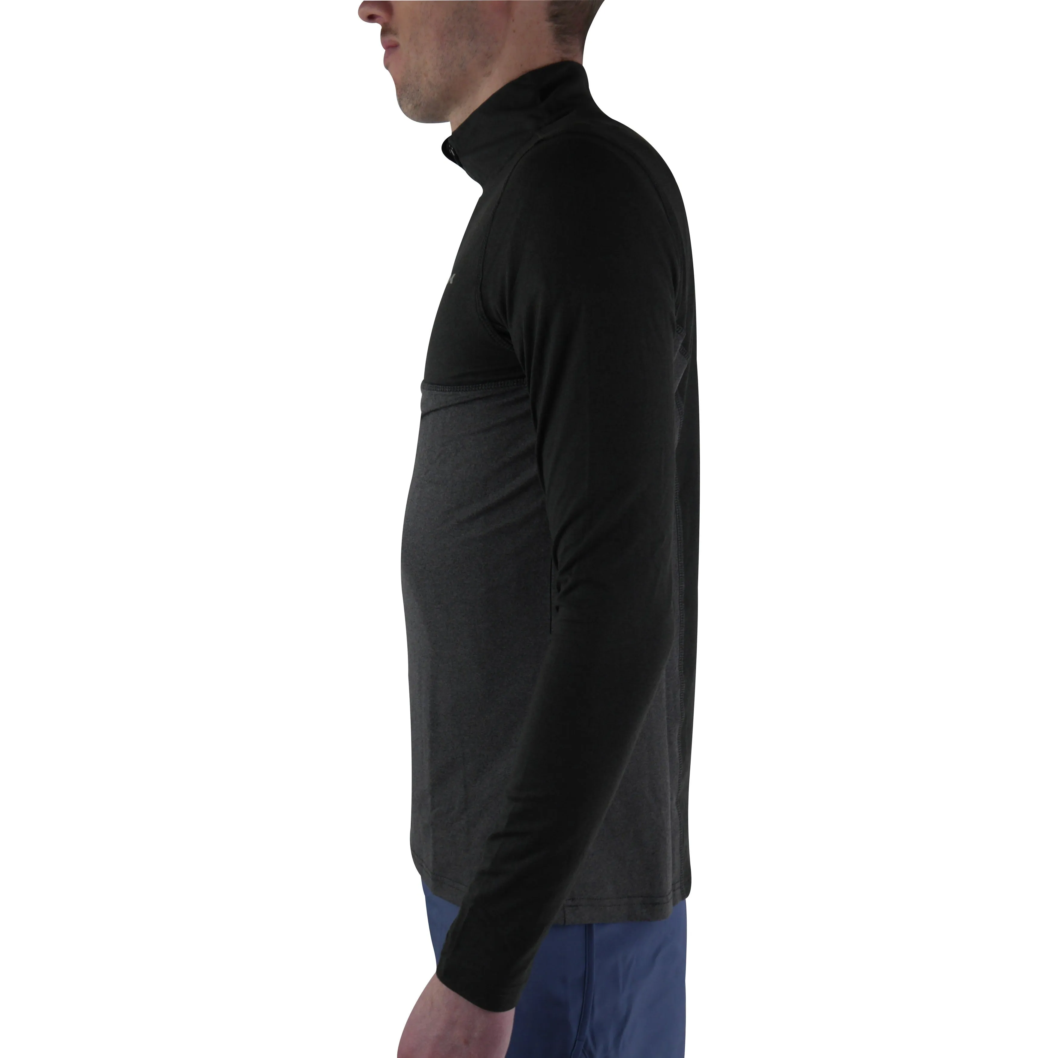Chic and Cozy CoreX Fitness Half Zip Long Sleeve Mens Running Top - Black
