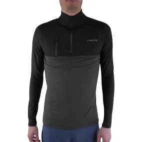 Tight Fit CoreX Fitness Half Zip Long Sleeve Mens Running Top - Black