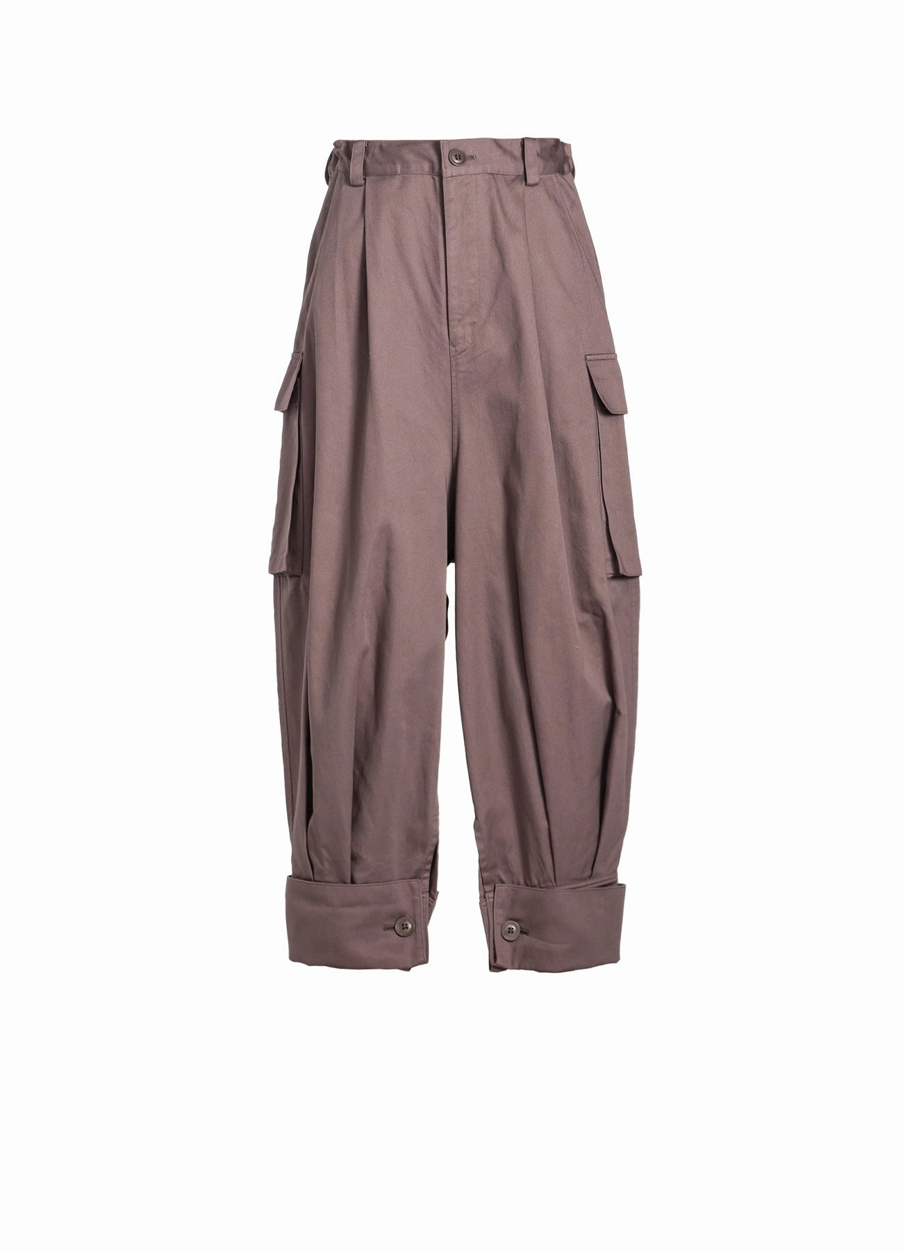 Recycled Polyester [Y's BORN PRODUCT] COTTON TWILL CUFFED HEM CARGO PANTS