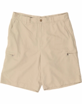 Gym Wear IZOD Mens Cargo Shorts W34 Large Beige Polyester