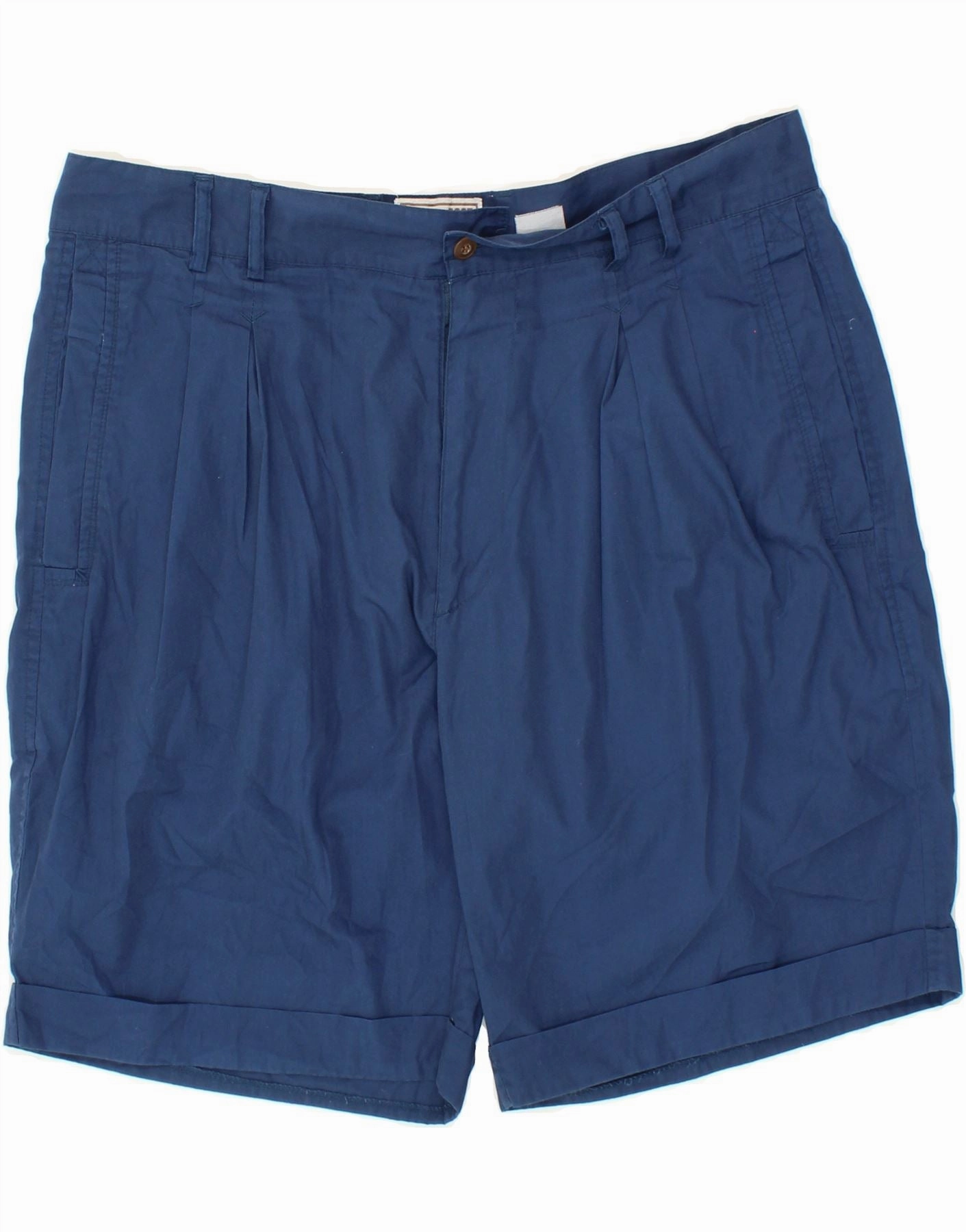 SUPERIOR Mens Chino Shorts W38 XL Blue Versatile Fit Geometric Pattern
