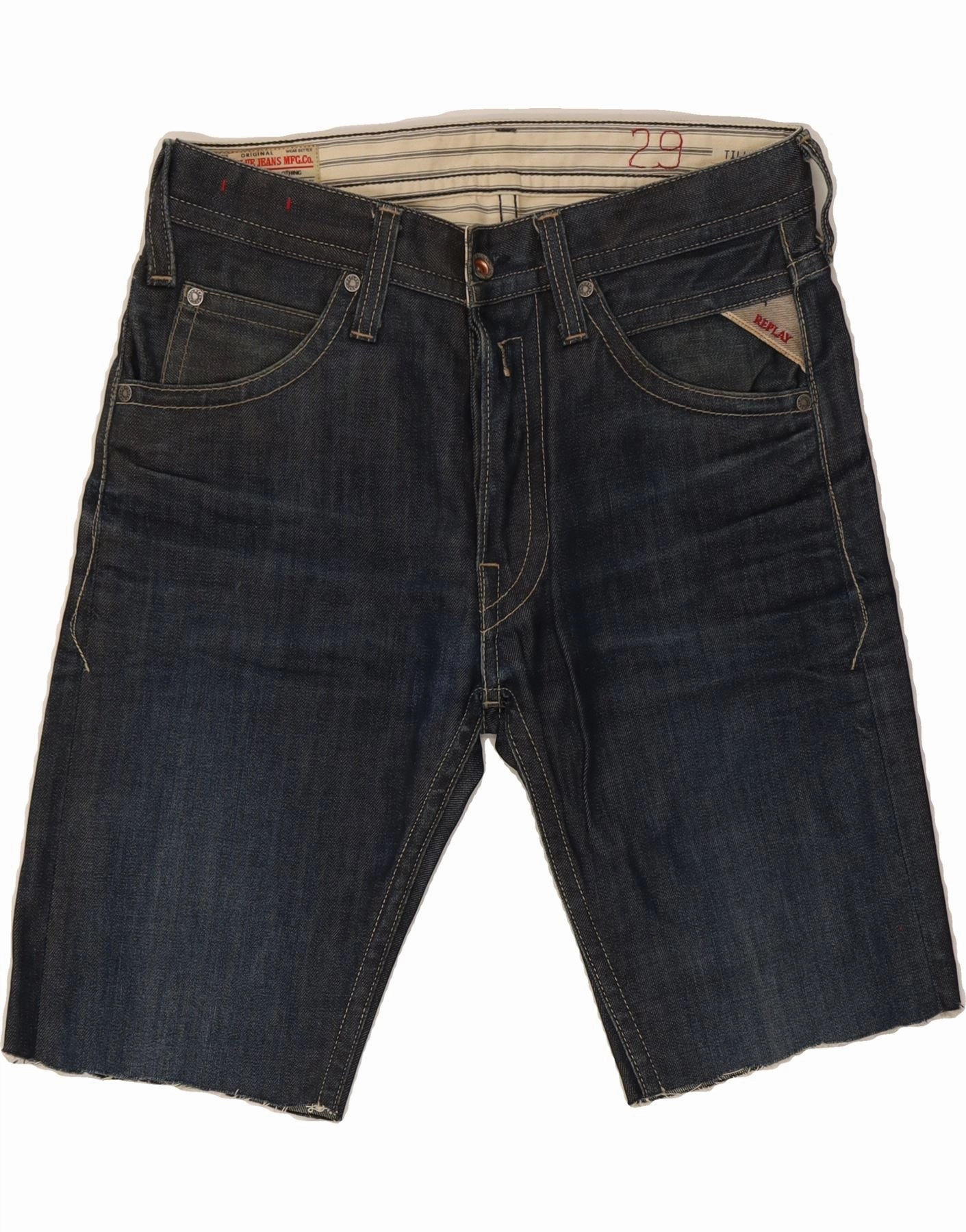 Flexible Design light feel REPLAY Mens Denim Shorts W29 Small  Navy Blue Cotton