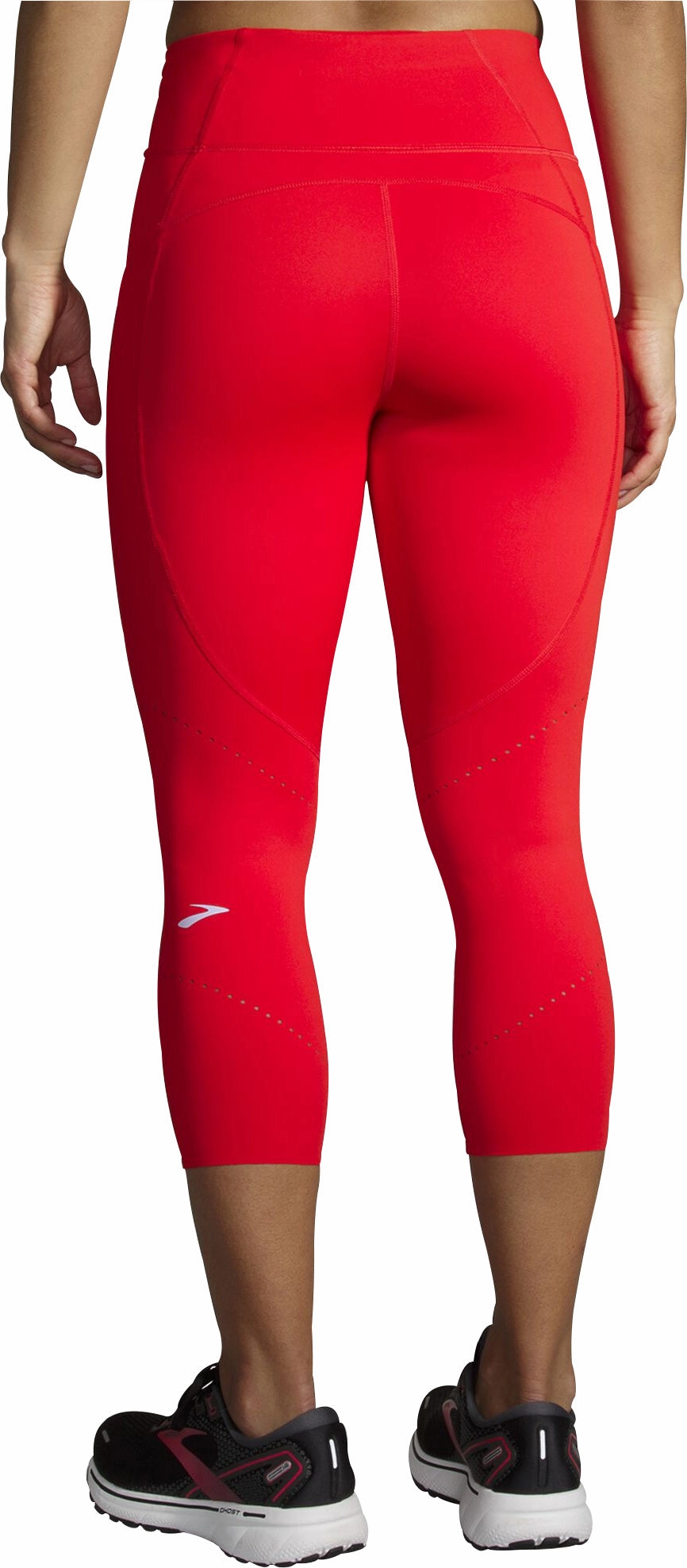 Chilly Day Wear Brooks Method 3/4 Capri Womens Running Tights - Red